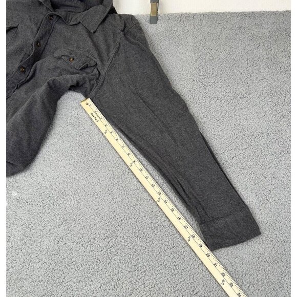 J.CREW Button Up Outdoor Heavy Work Shirt Mens XL Cotton Elbow Patch Gray - Picture 10 of 13